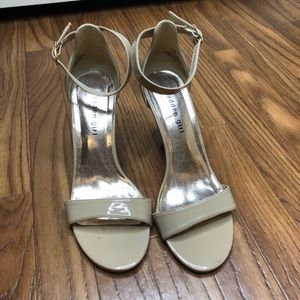 Madden Girl nude ankle strap heels
